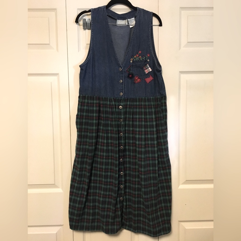 Vintage Casey & Mac Denim and Plaid Dress